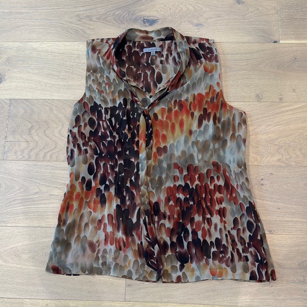 Classiques Entier Mandarin Collar Blouse in Orange and Gray